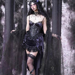 Get trendy with [Blood Supply]Moon Goddess Gothic Velvet Halloween Dress - Clothing available at Peiliee Shop. Grab yours for $55 today!