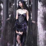 Get trendy with [Blood Supply]Moon Goddess Gothic Velvet Halloween Dress - Clothing available at Peiliee Shop. Grab yours for $55 today!