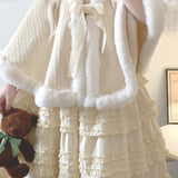 The Snow Season Faux Fur Cape Christmas