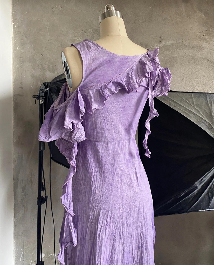 Get trendy with [Nature-Dyed by Plants with Customized Size] Violets Dream Dress -  available at Peiliee Shop. Grab yours for $75 today!