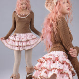 Rose Island Deer Core Polka Dots Sweatshirt Top