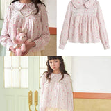 MineBeThyVers Floral Lace Peter Pan Collar Blouse