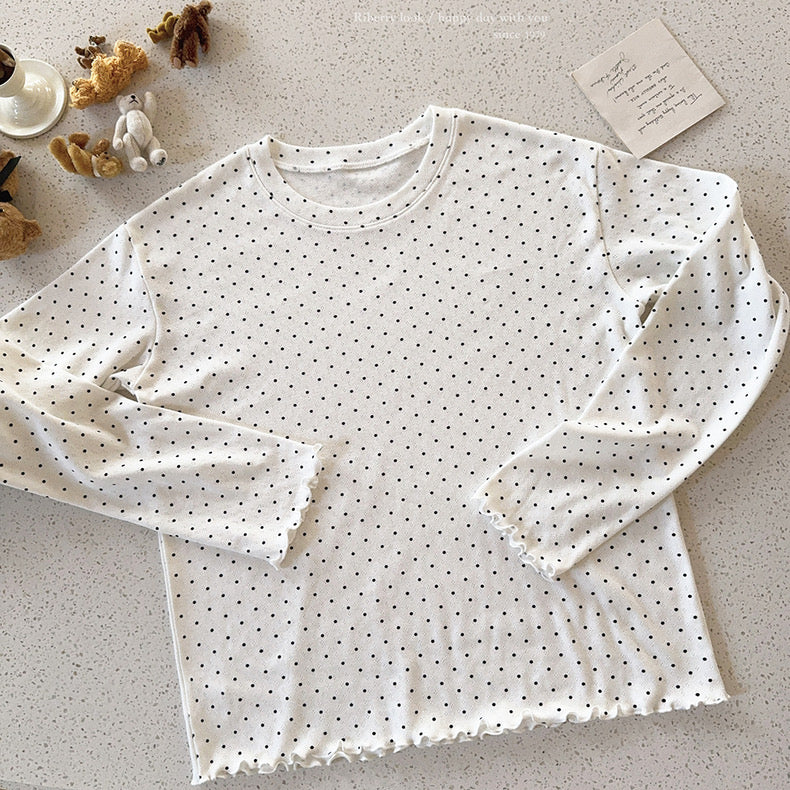 Get trendy with Simple Days with cotton dot dot top matching - Sweater available at Peiliee Shop. Grab yours for $18 today!