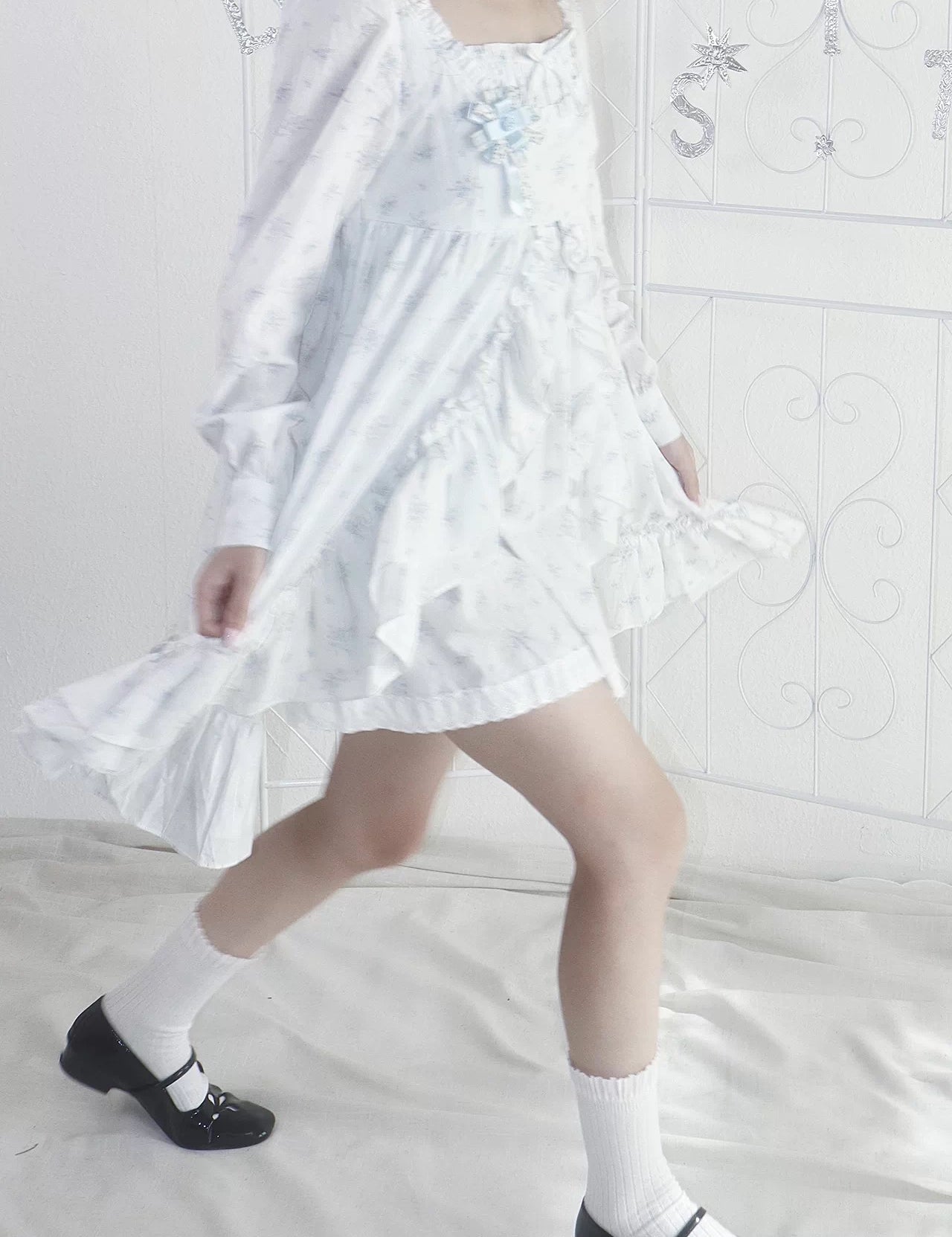 Pacific Position Primrose Babydoll 100% Cotton Long Sleeves Dress