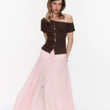 34ounce Rose Whisper Lace Off-shoulder Crop Top