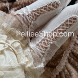 Swan Kiss Cotton and Lace Over Knee Socks