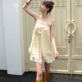 MineBeThyVers Lemon Veil Ribbon Mini Dress