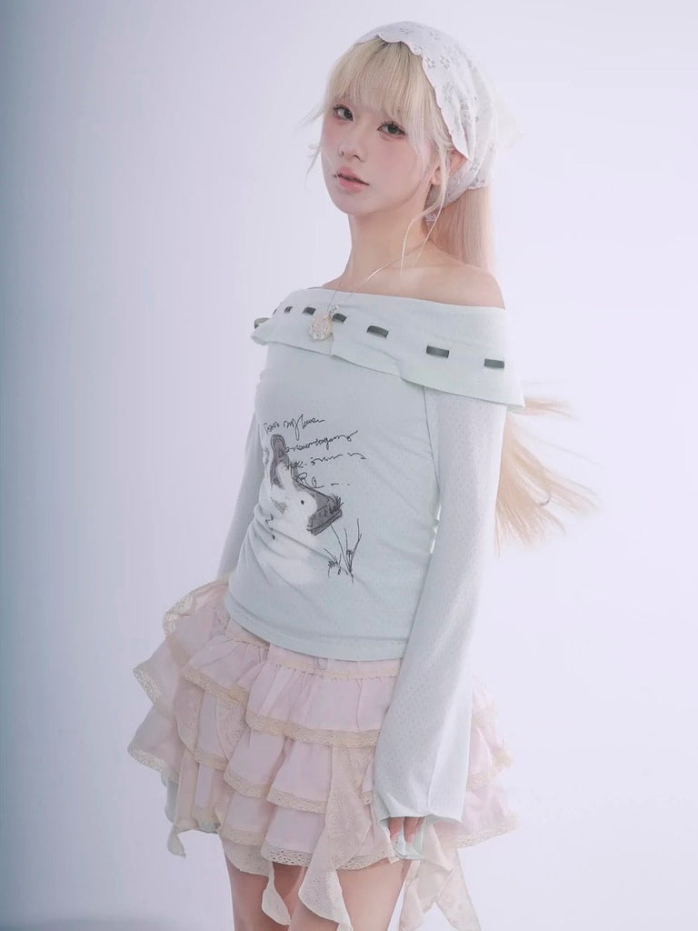Get trendy with Certified Fairy Bunny Print Cotton Sweat Shirt -  available at Peiliee Shop. Grab yours for $36 today!
