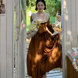 [Tailor Made] Autumn Swan Vintage Princess Velvet Gown
