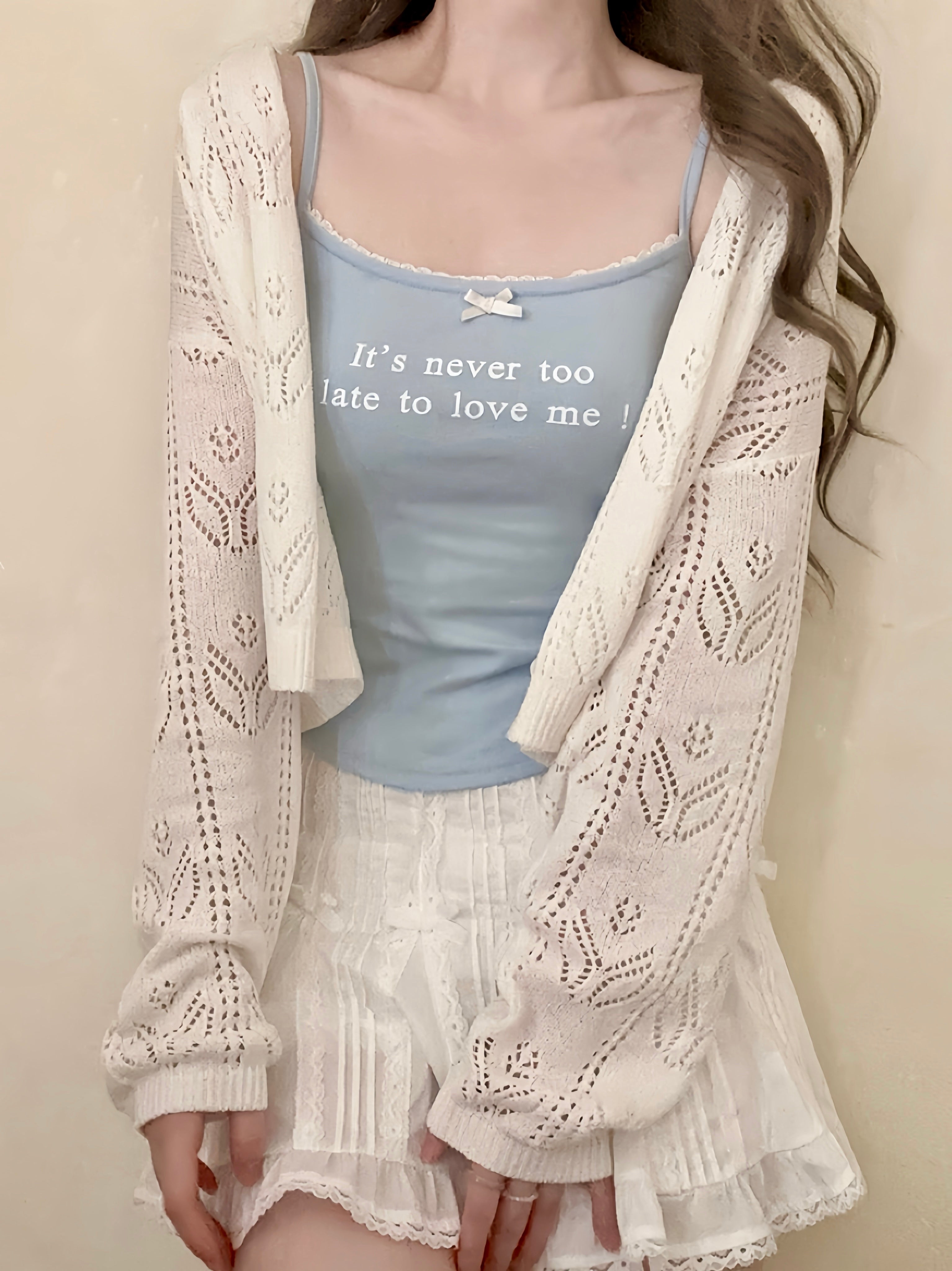 Get trendy with [Buy 2 Get 1 Free] It’s never too late to love me cotton vest top - vest available at Peiliee Shop. Grab yours for $12.80 today!