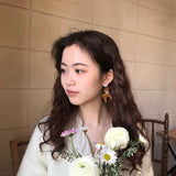 Deer In Sakura Garden Handmade Earring