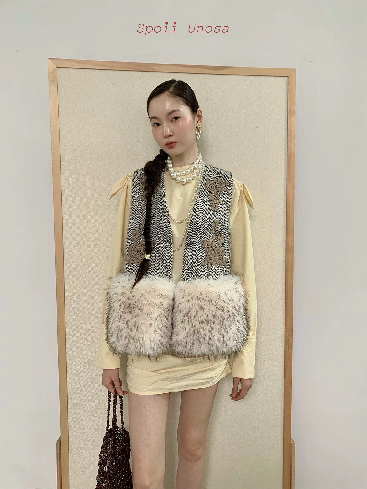 Get trendy with [SPOII UNOSA] Vintage Charm Faux Fur Autumn Vest - Coat available at Peiliee Shop. Grab yours for $66 today!