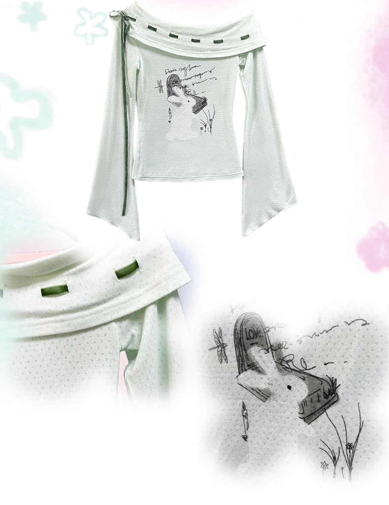 Get trendy with Certified Fairy Bunny Print Cotton Sweat Shirt -  available at Peiliee Shop. Grab yours for $42 today!