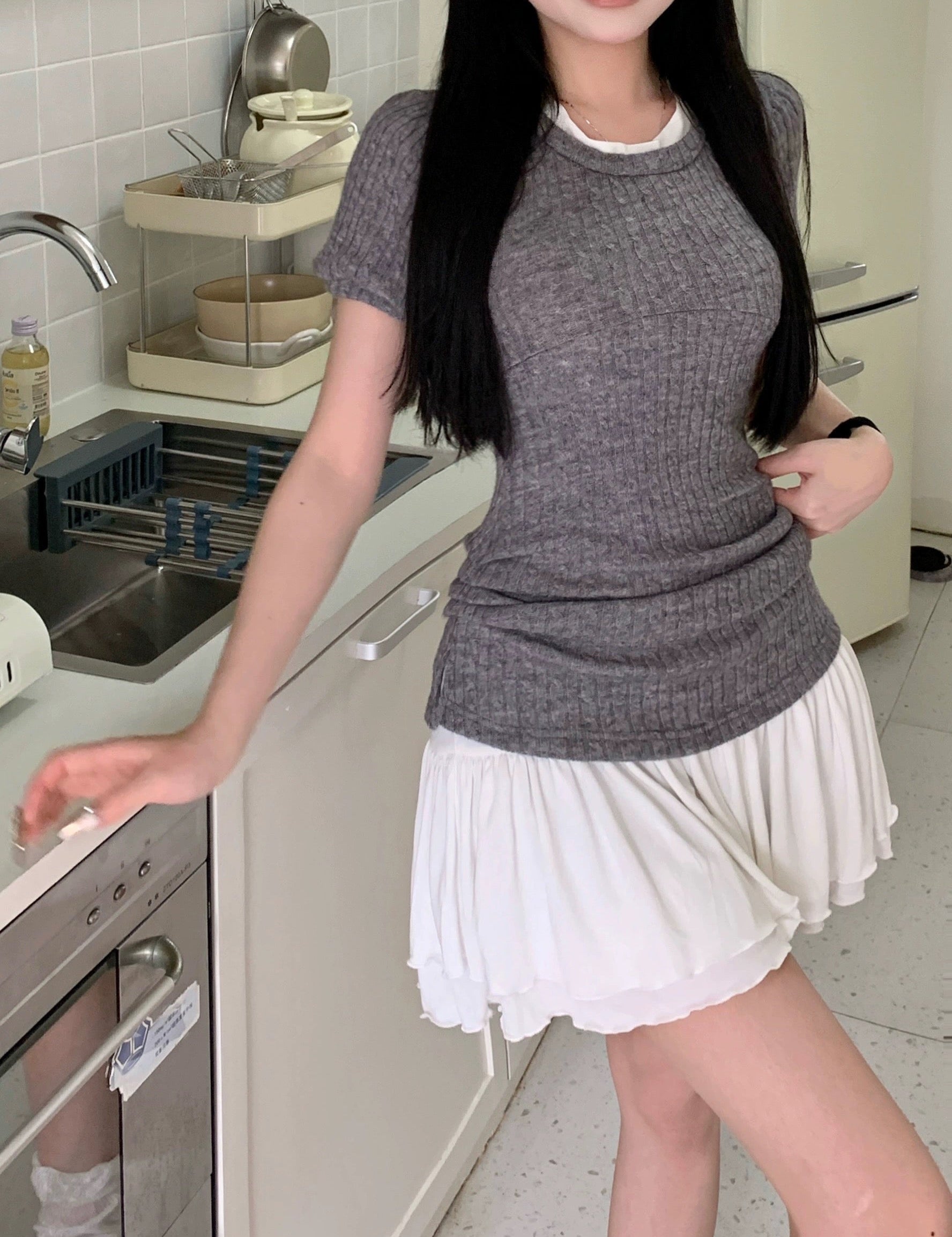 Get trendy with [Customizable] High school sweetheart 2 in 1 cotton mini dress -  available at Peiliee Shop. Grab yours for $45 today!