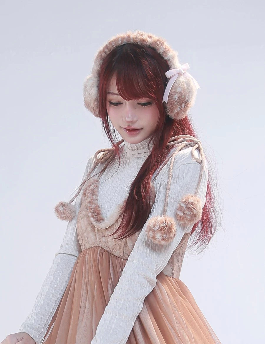 Get trendy with [Rose Island] Fairy Spirit Little Deer in flower field faux fur earmuffs ear warmer -  available at Peiliee Shop. Grab yours for $16.80 today!