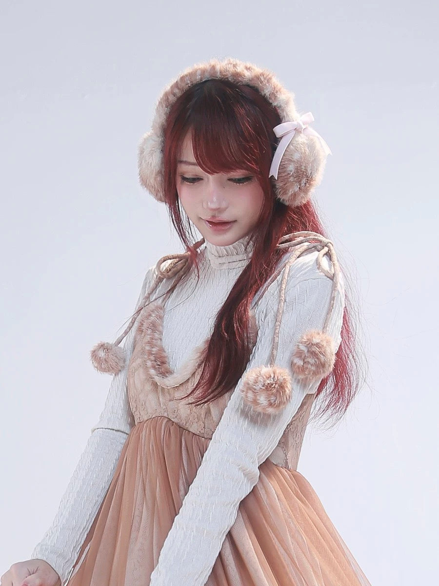 Get trendy with [Rose Island] Fairy Spirit Little Deer in flower field faux fur earmuffs ear warmer -  available at Peiliee Shop. Grab yours for $16.80 today!