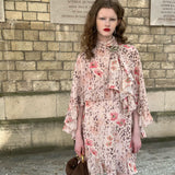 [Pre-order 15% At Checkout] SPOII UNOSA Island Romance Linen Blend Leopard Floral Cape Dress