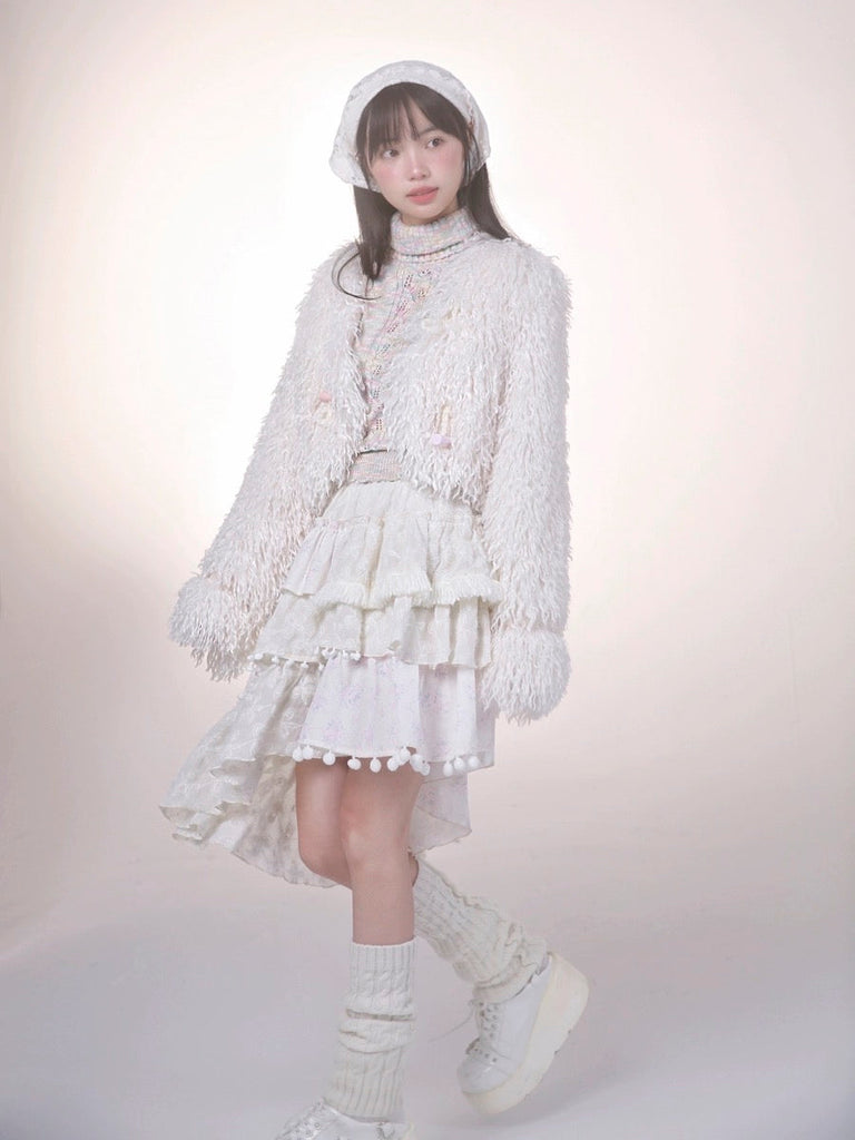 [Rose Island] Fairycore Sheep Faux Fur Coat - Premium Coats & Jackets from Rose Island - Just $56! Shop now at Peiliee Shop