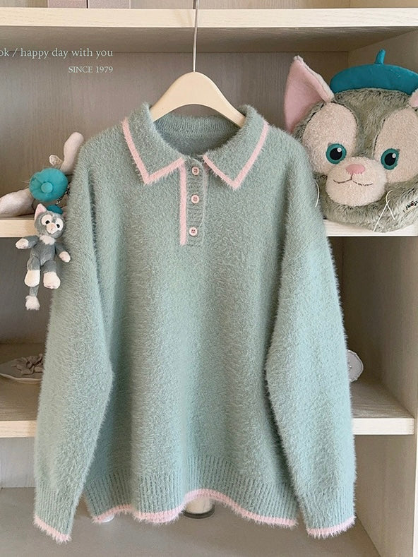 Get trendy with Gelatoni Color Match Sweater Hoodie - Sweater available at Peiliee Shop. Grab yours for $25 today!