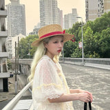 Get trendy with [August Unicorn]Yellow Polka Dot Semi-Sheer Victorian Blouse - Dresses available at Peiliee Shop. Grab yours for $72 today!