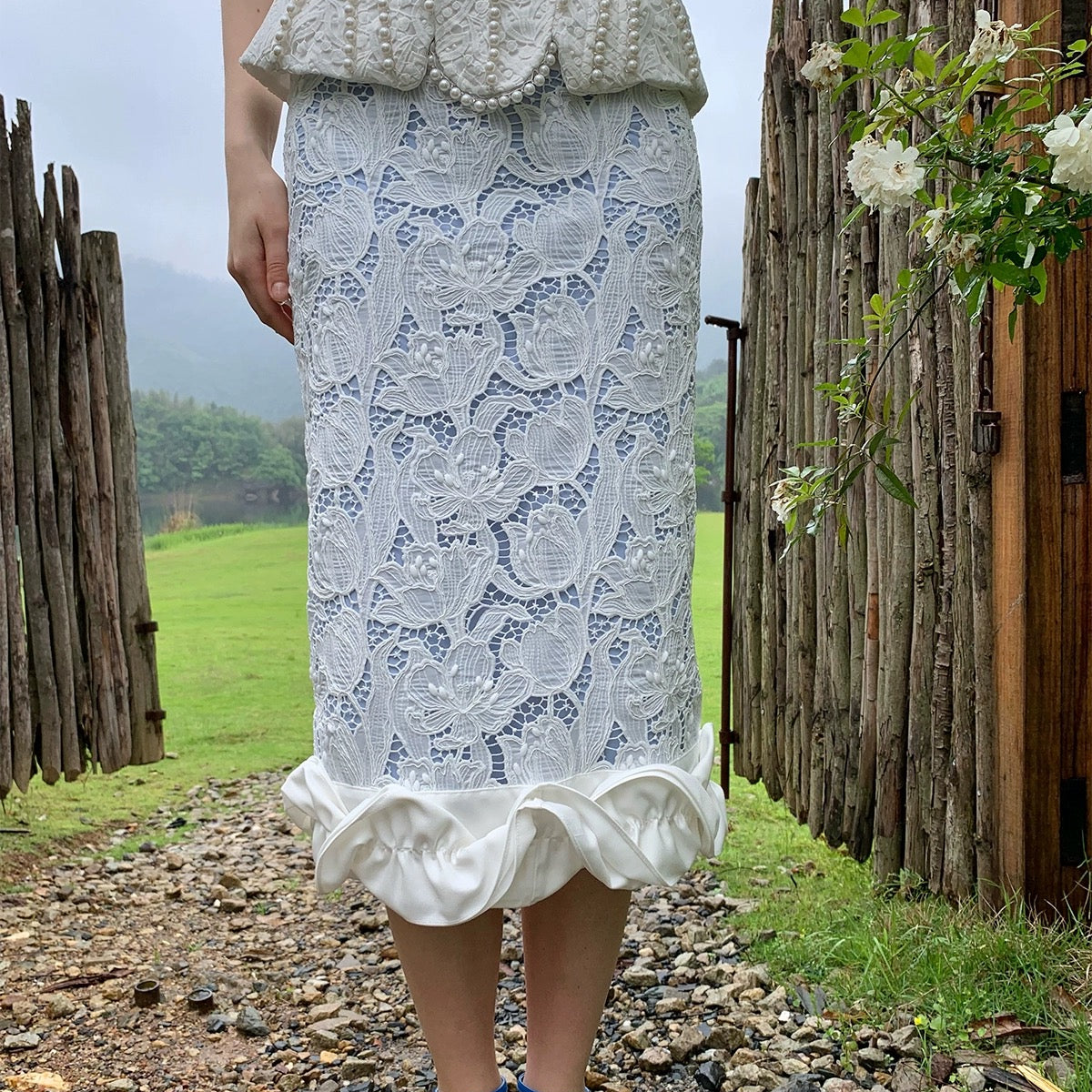 Get trendy with [SPOII UNOSA] Pearly Mermaid Midi Skirt -  available at Peiliee Shop. Grab yours for $65 today!