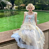 Get trendy with [August unicorn] Blue Moonlight Handmade Drop Top Skirt Set - Dresses available at Peiliee Shop. Grab yours for $89 today!