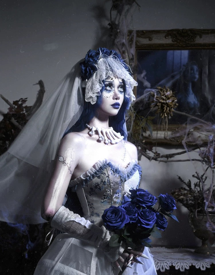 Get trendy with [Blood Supply] Corpse Bride 2024 Halloween Costume Gothic Corset Top with petticoats - Crop Top available at Peiliee Shop. Grab yours for $49.90 today!