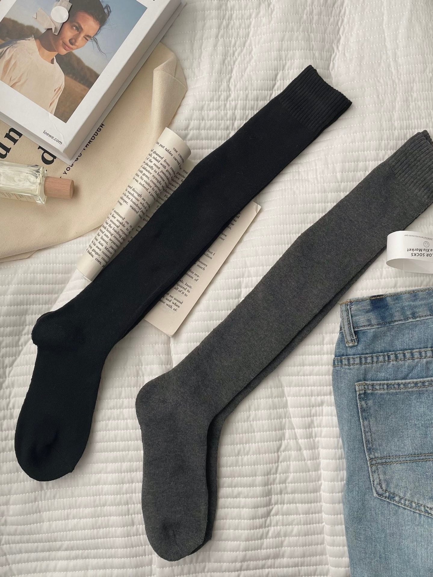 Get trendy with Soft Pastel Autumn Over Knee Socks Leg Warmer - Socks available at Peiliee Shop. Grab yours for $12 today!