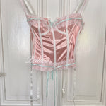 Get trendy with [Sweden] Lavender Dreams Handmade Satin Corset -  available at Peiliee Shop. Grab yours for $59.90 today!