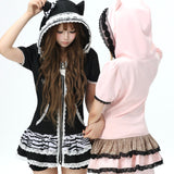 BunnyBite Gyaru Kitty Ear Hoodie Dress
