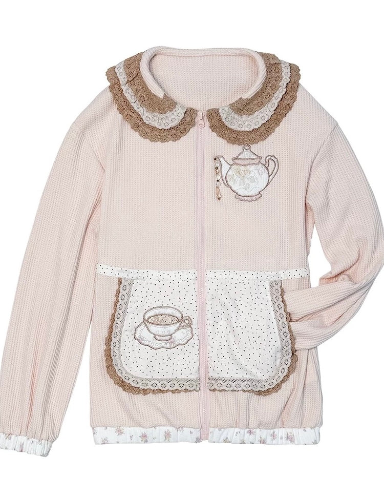 Rose Island Forest Tea Party Zip up Knit Cardigan