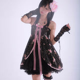 Get trendy with [Evil Tooth] Midnight Rose Gyaru Girl Floral Mini Dress - Shirts & Tops available at Peiliee Shop. Grab yours for $46 today!