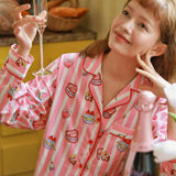 Sleepy Fairy Happy Birthday Pink Stripe Cotton Pajama Set