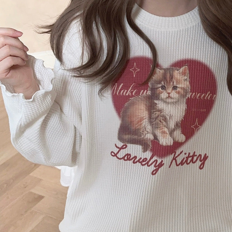 My lil kitty cotton shirt - Premium Sweater from RIBEERY - Just $18.50! Shop now at Peiliee Shop