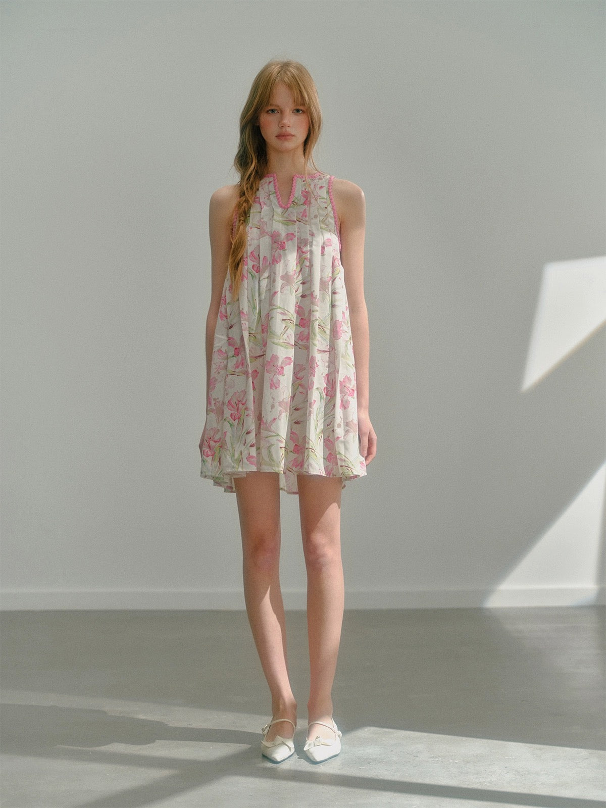 Get trendy with [UNOSA] Rosy Whisper Floral Mini Dress -  available at Peiliee Shop. Grab yours for $69.90 today!