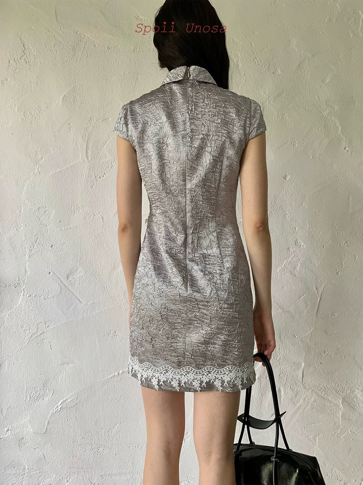 Get trendy with [SPOII UNOSA] Galaxy Dance Chinese Qipao Design Mini Dress -  available at Peiliee Shop. Grab yours for $66 today!