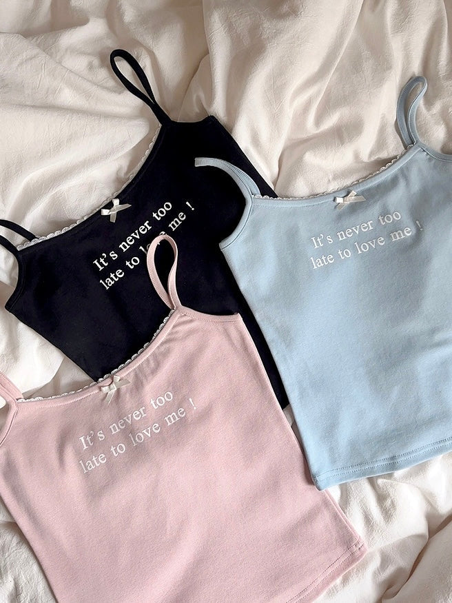 [Buy 2 Get 1 Free] It’s never too late to love me cotton vest top - Premium vest from RIBEERY - Just $12.80! Shop now at Peiliee Shop