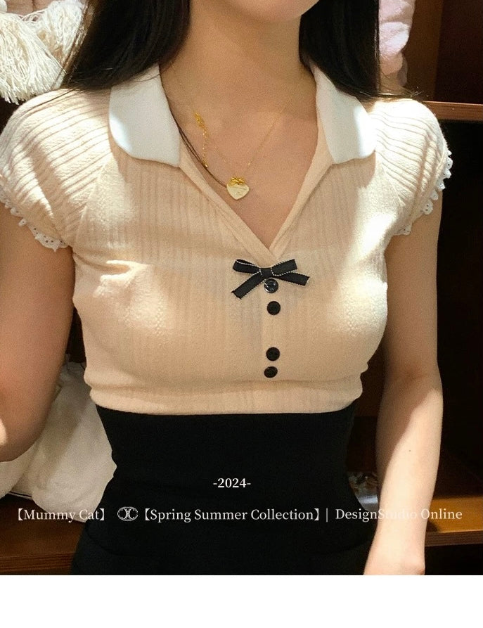 Get trendy with [Mummy Cat] Pastel Babydoll Ribbon Shirt - Corset available at Peiliee Shop. Grab yours for $36 today!