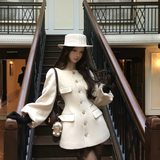 Sheepkiss Paris Lady Diamond Button White Coat