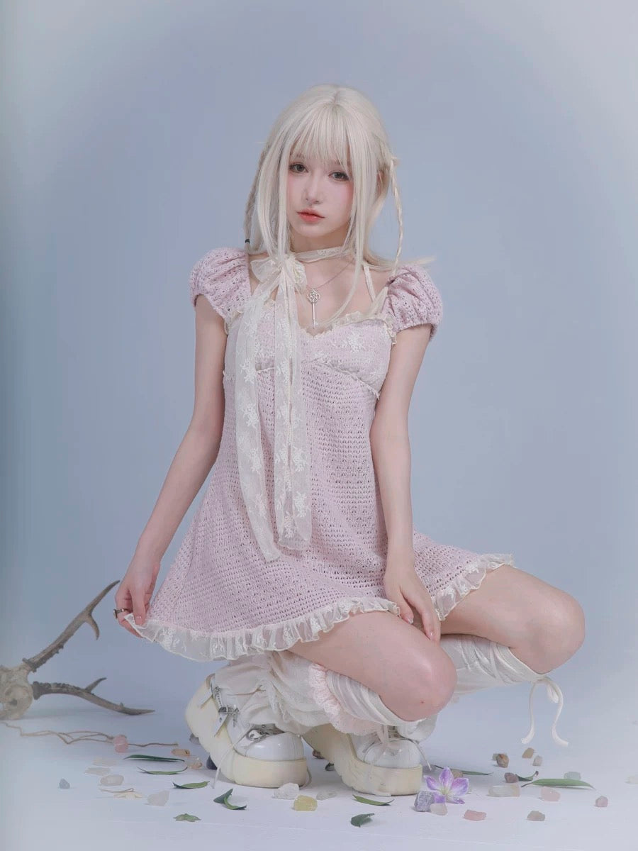 Get trendy with Rose Island AW24 Elf Guardian - Sakura Fairy Mini Dress - Crop Top available at Peiliee Shop. Grab yours for $46 today!