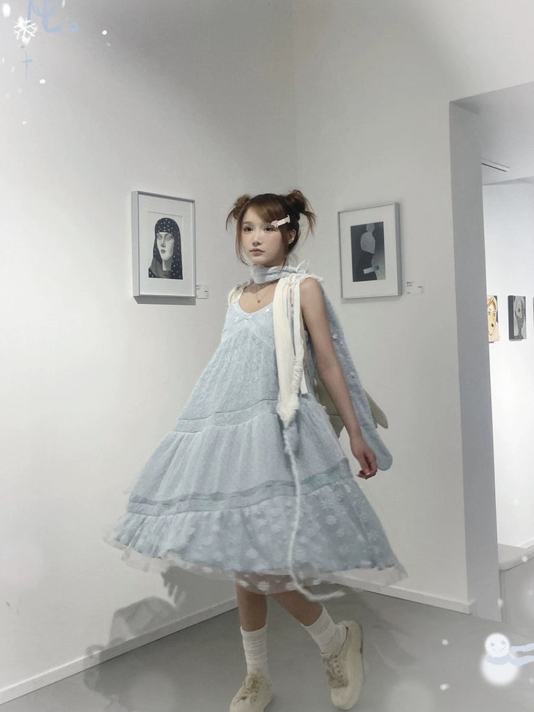 [Rose Island] Icy Snow Feather Dress - Premium  from Rose Island - Just $57! Shop now at Peiliee Shop