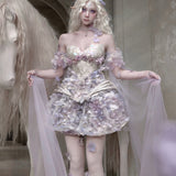 Blood Supply Moonlight Spirit 3D Flower Mini Skirt