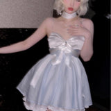 Get trendy with Moonlight Goddess Ribbon Mini Dress -  available at Peiliee Shop. Grab yours for $49.90 today!