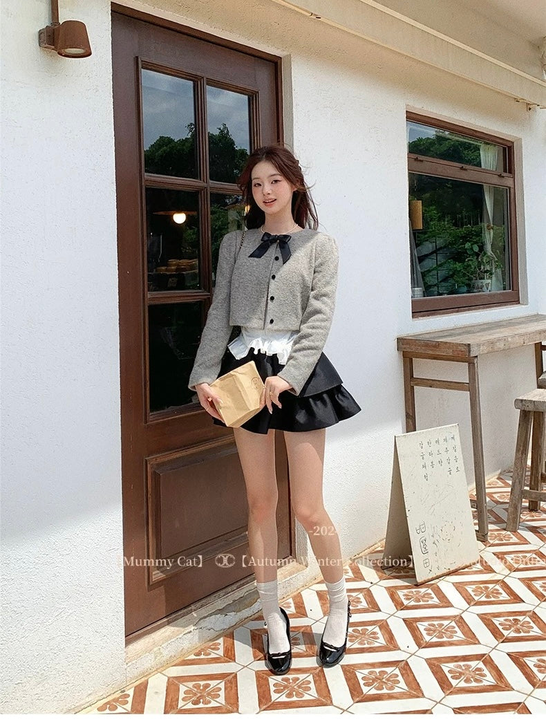 Get trendy with [Mummy Cat] Yoo-jin 유진 Ulzzang Girls Wool Blend Cardigan - Dress available at Peiliee Shop. Grab yours for $59.90 today!