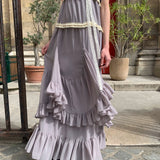 [Pre-order 15% At Checkout] UNOSA Lavender Veil Layered Panel Chiffon Dress