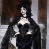 Blood Supply Moon Funeral Crystal Velvet Corset