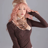 Rose Island Deer Core Polka Dots Sweatshirt Top