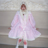 [August Unicorn] The Girl Gingham Babydoll Thin Coat
