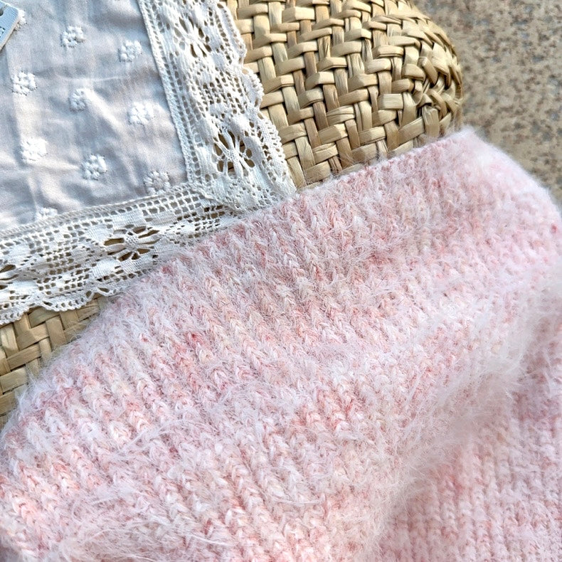 Sakura Soft Pink Wool Blended Scarf Beanie Hat set - Premium  from RIBEERY - Just $14! Shop now at Peiliee Shop