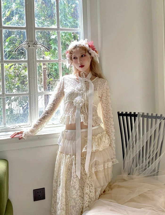 Get trendy with [August Unicorn] Wedding Lace Cake  Skirt - Dresses available at Peiliee Shop. Grab yours for $129 today!